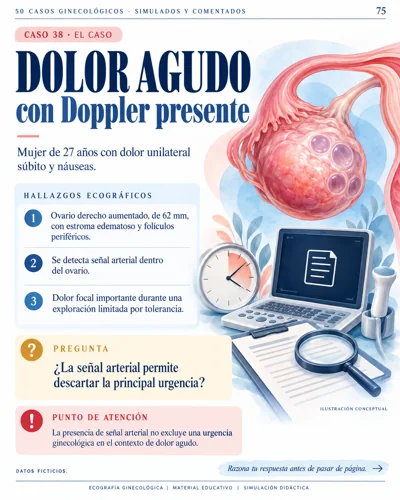 Caso 38 · Dolor agudo con Doppler presente · Desafío